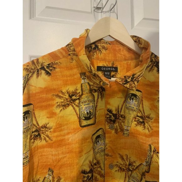 Wrecked Premium‎ Lager Print Men’s Sz 3XL George Hawaiian Shirt - Picture 6 of 7